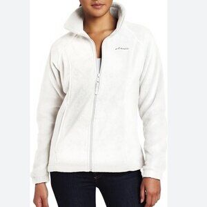 Columbia Women's Benton Springs Classic White Fleece Full Zip Up Jacket Small